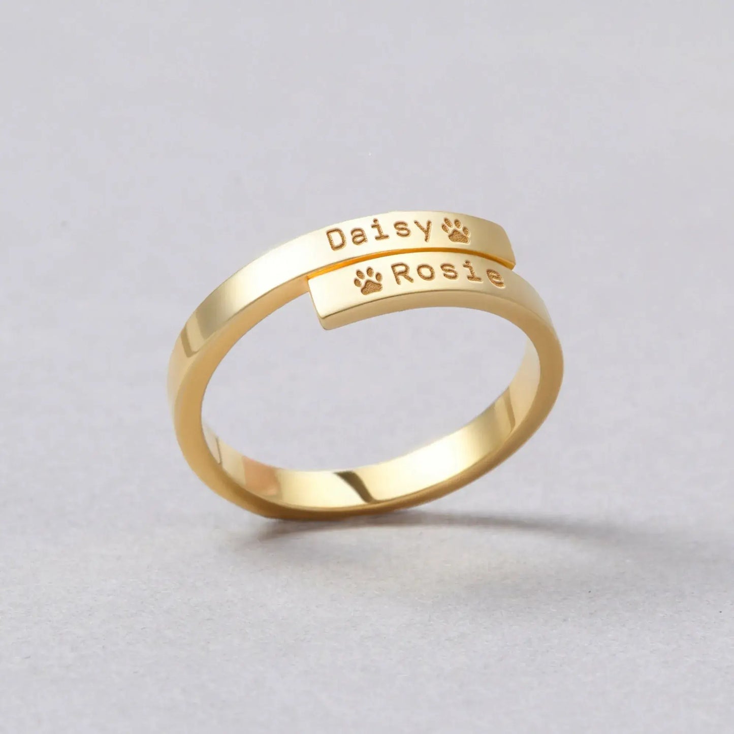 Anillo personalizado con nombre de mascota