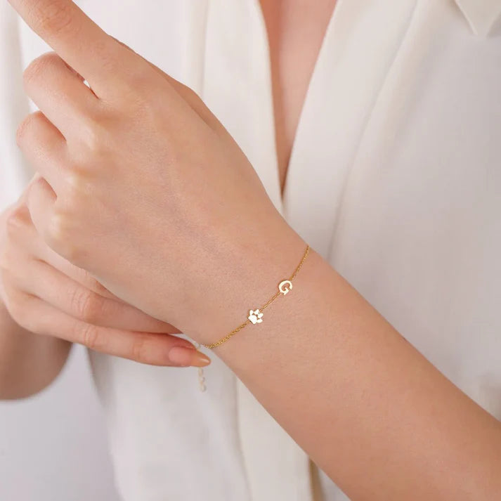 Pulsera personalizada con iniciales en horizontal
